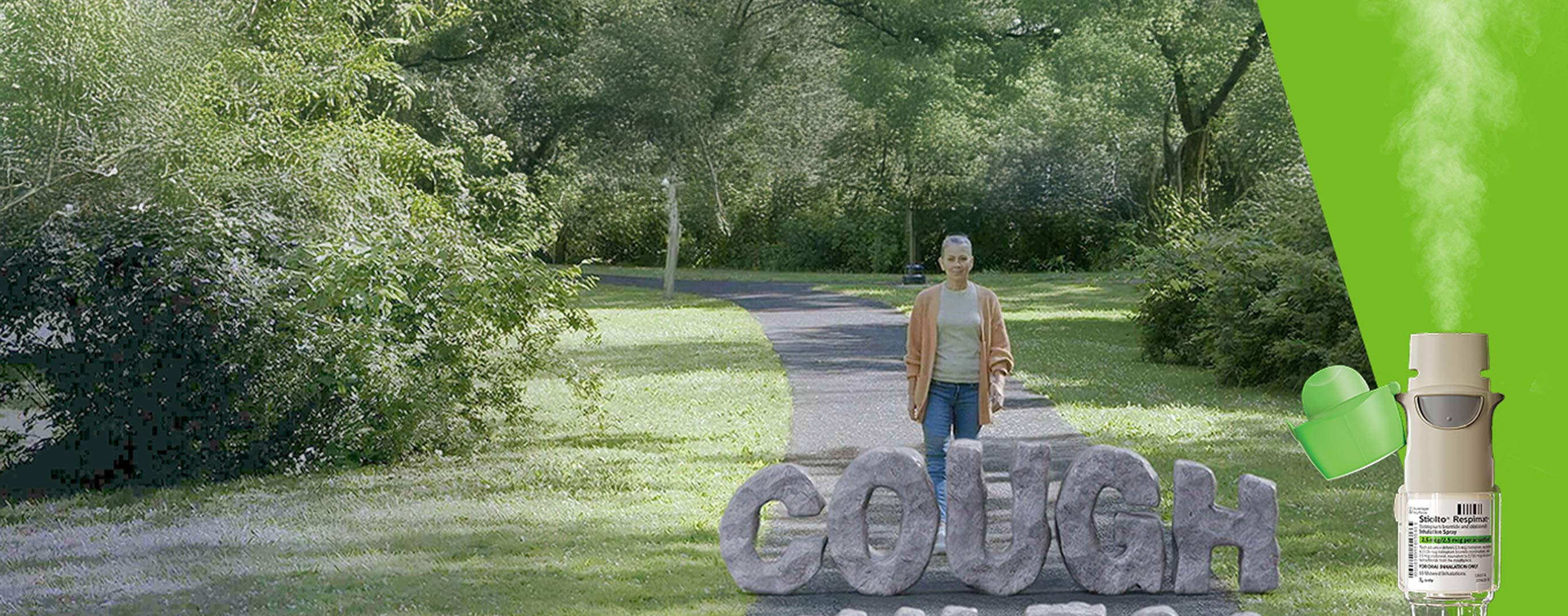 Stiolto Respimat Inhalation Spray and Woman walking