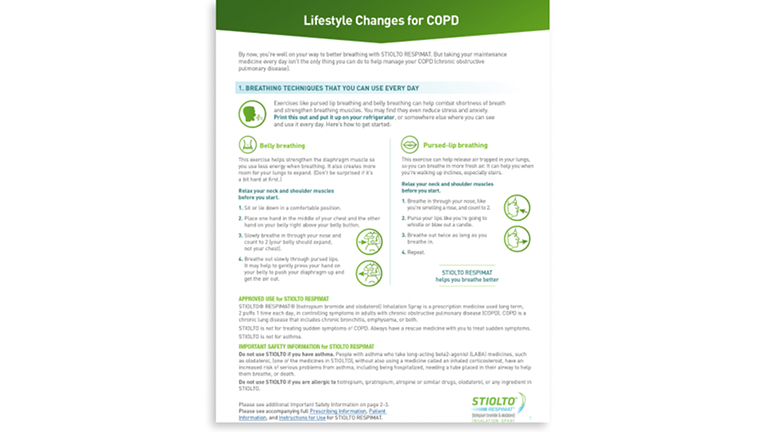 Lifestyle changes for COPD