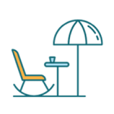 chair and umbrella icon