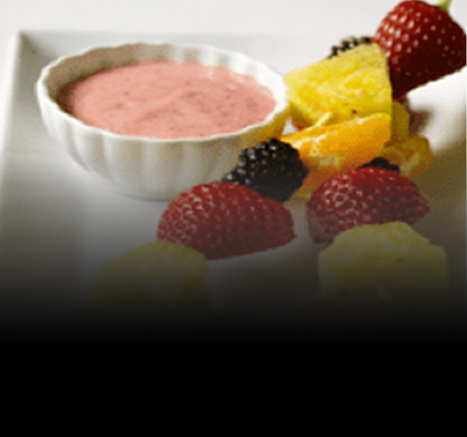 fruit skewers with yogurt dip