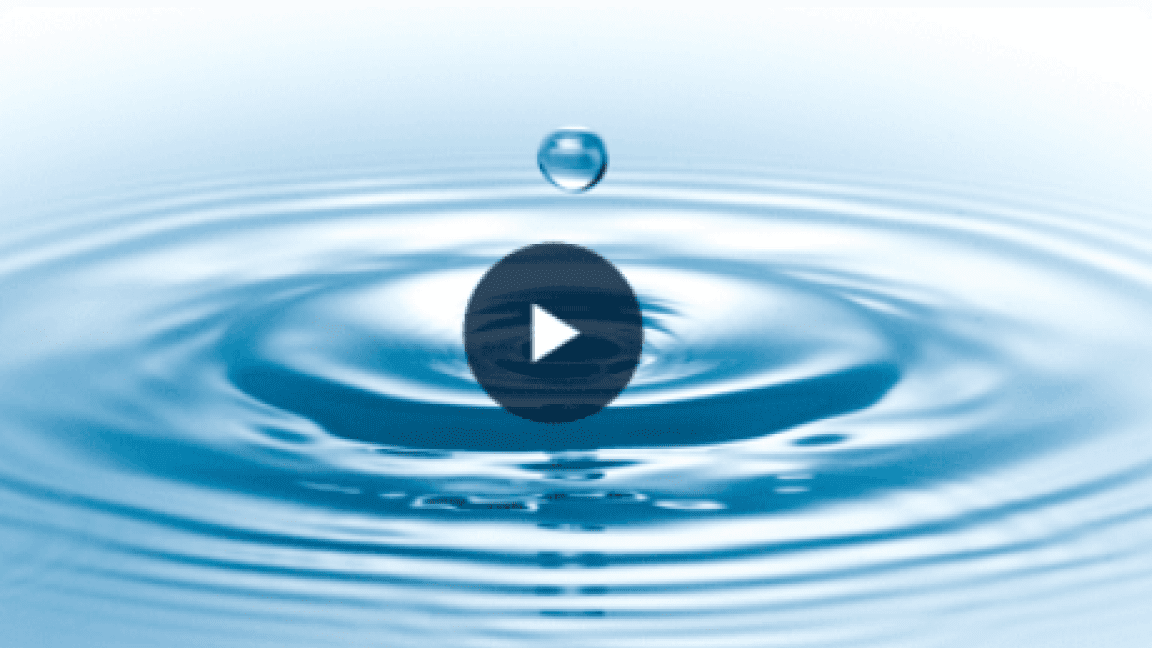 Water droplet and concentric ripples